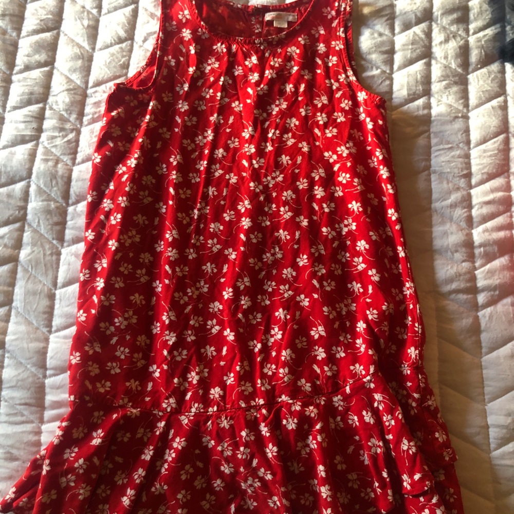 J. Crew red floral dress